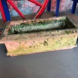 A large concrete antique trough planter (24x69x34cm)