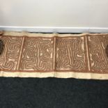 A Vintage Tapa Cloth from Papua New Guinea, Yellow & Brown colouration. Measures Approximately 24'