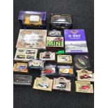 A Collection of boxed car models to include Spot on Rolls Royce Queens car, Quartzo racing car and