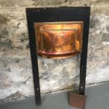 Antique cast iron fire place with copper design plate. 98x50cm