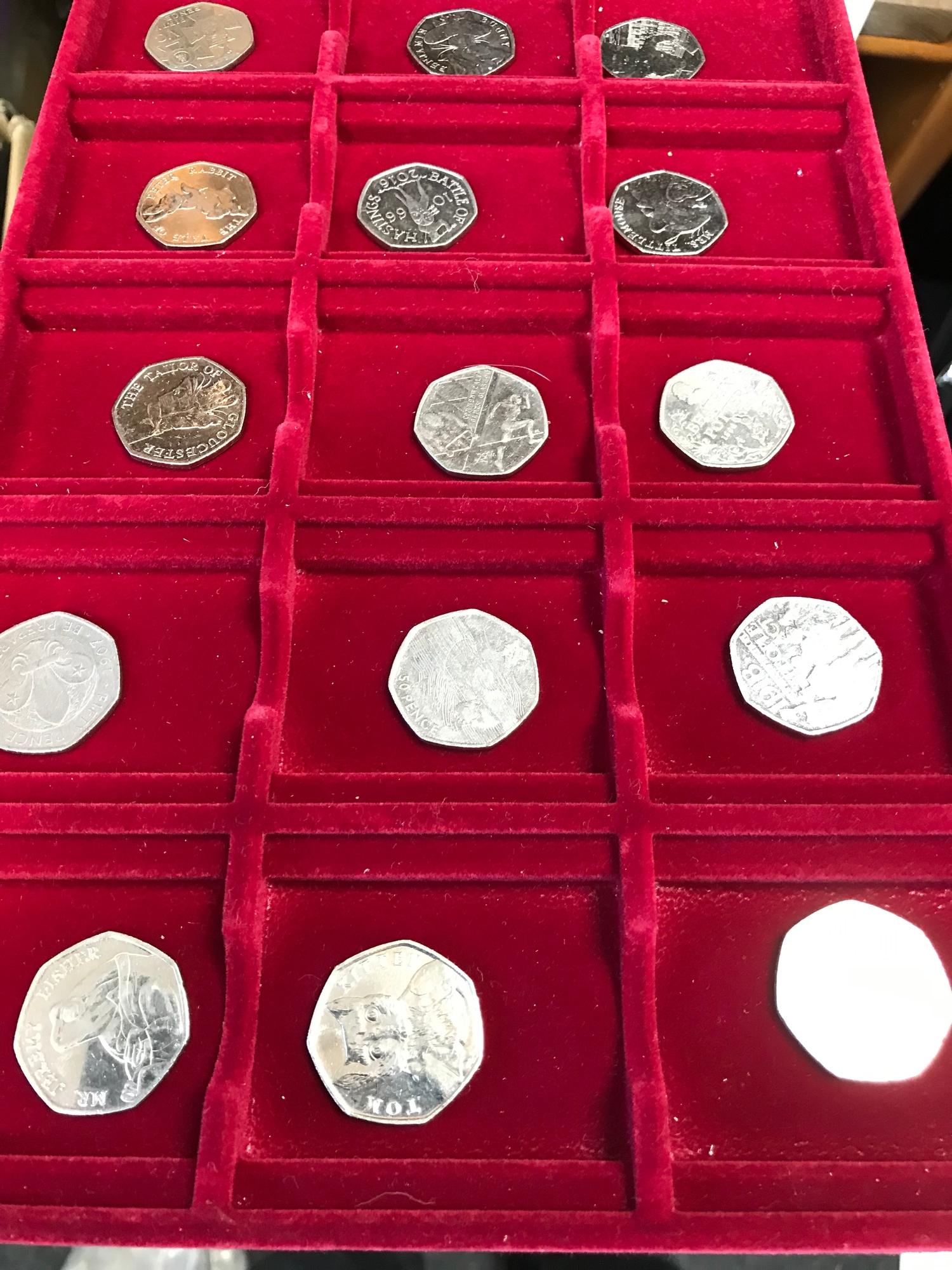 A collection of 18 '50p' coins to include Beatrix Potter, Paddington and Commemorative coins - Image 2 of 3