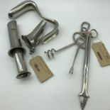 A lot of Vintage 20th century Midwife medical instruments which includes 3 Destructor tools & 4