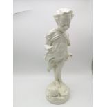 A Royal Worcester Parian Figurine, depicting a boy playing with a ball (30cm in height)