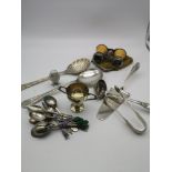 A mixed lot to include various EP wares and vintage ladies binoculars within a purse