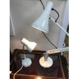 A Vintage Angle poise lamp working together with one other desk lamp.