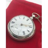 London silver pocket watch with outer London silver casing. Fusee movement. Maker John Strachan
