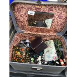 Large Jewellery case with costume Jewellery and trinket boxed.