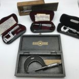 A Lot of 5 Various vintage Micrometers by Moore & Wright & The LS Starrett