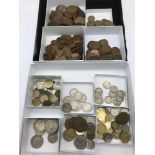 A collection of mixed world coins