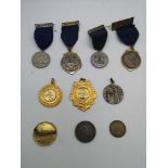 A selection of medals, medallions & coins to include Masonic