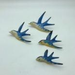 A Lot of 4 hand painted Solian Ware Art Deco Bird figures.