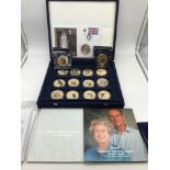 A Collection of Westminster 24ct gold plated royalty coins with certificates and case, 2007