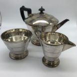 An EP Art Deco 3 piece tea service.