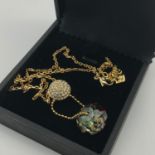 Swarovski crystal pendant with gilt necklace