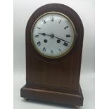 An Edwardian dome top mantle clock, height 31cm