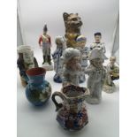 A selection of various collectable porcelain to include; German bisque figurines, Meissen style