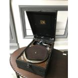 Vintage portable His Masters Voice Gramophone