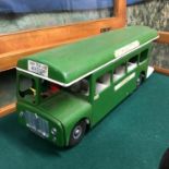 Large vintage Tri-ang Green 704 Line Windsor via Victoria green bus model.