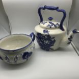 A Lot of 4 Blakeney Ironstone porcelain blue and white wares. Included in this lot is a cheese dish,