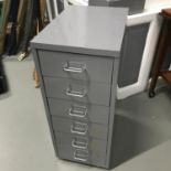 6 Drawer metal storage chest.