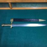 French Talabot Freres 1832 Paris artillery sword with scabbard, stamped 1789 to the handle