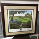 A Large limited edition print (55/850) titled Ryder cup 97 "The 4th green" by Graeme W Baxter.