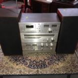 A Rotel Seperate HiFi system with speakers. Includes Amplifier, Tape deck, Tuner & Equaliser