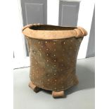 A Hand made studio pottery planter by I Nelson dated 2001. Measures 29cm in height