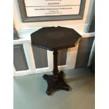 A Victorian Octagonal pedestal lamp table.