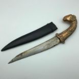 Indian ram head handled dagger with sheath