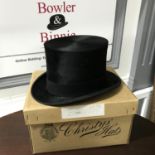 Christys Hats London Imperial top hat with original box.