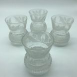 A Lot of 4 Edinburgh Crystal Thistle design whisky glasses