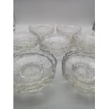 A lot of 18 antique scallop edged crystal bowls