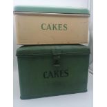 Two vintage cake tins