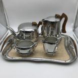 A Vintage Picquot ware tea/coffee service with serving tray.