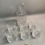 Edinburgh crystal Whisky decanter and whisky glasses