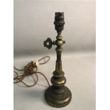 A Victorian heavy gas table lamp converted to electric (Will need re wired)Stands 31cm in height