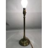Antique heavy brass ornate table lamp RD.699611. In a working condition.