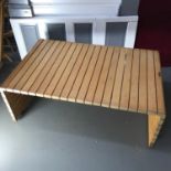Retro Elamisen Iloksi Vilka slat coffee table, (needs a sand to the top)Measures 44x109x76cm