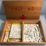 Early 20th century Mahjong set (Bone and bamboo with dove tail joints) Together with Vintage First