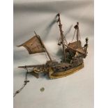 An Antique model Galleon Ship entitled "La Bona Esperanza" In need of attention