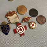 A Lot of 2 British red cross medals to 05424 W.GRAHAM, one other and three vintage coins