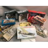 A collection of Air Craft kits to include Airfix & Matchbox etc together with two Oxford Aviation