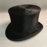 Antique top hat. (Inner hole measures front to back 20cm, Inner hole side to side 15.5cm)