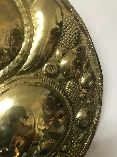 A late 19th / early 20th century arts and crafts brass wall sconce, - Image 2 of 6