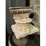 3 Antique marble decorative hand carved stands.