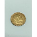 1907 gold half sovereign coin.