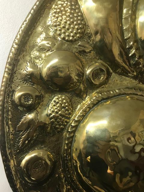 A late 19th / early 20th century arts and crafts brass wall sconce, - Image 6 of 6