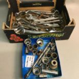 A Lot of vintage spanners and socket set