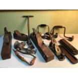 A selection of various vintage tools to include, Rapier 400 plane, sharpening block, small Stanley